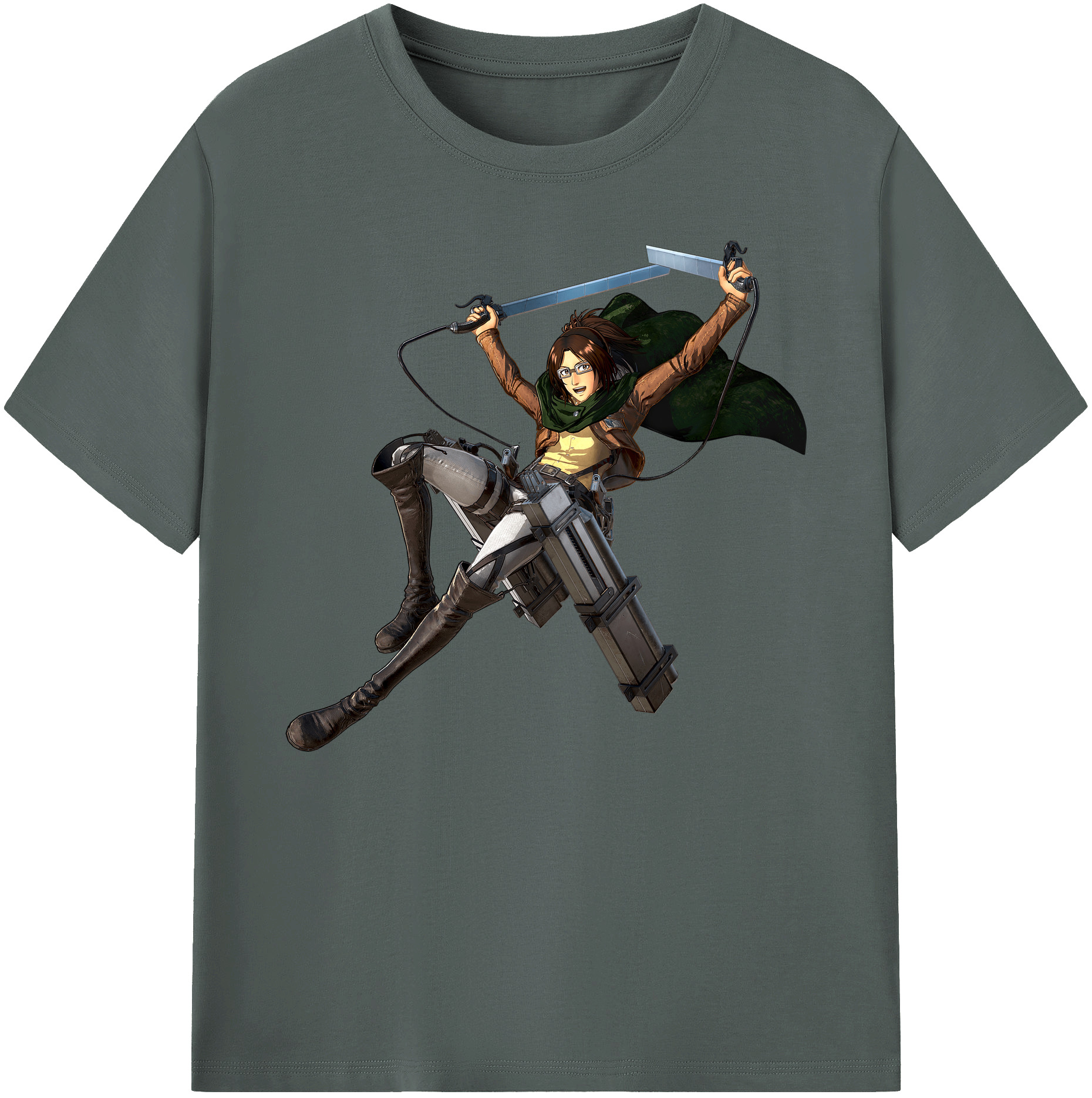 （画像用） 進撃の巨人 ハンジ·ゾエ Attack on Titan Hanji Zoe 綿100％ メンズ半袖Tシャツ｜肌触りやわらか＆通気性